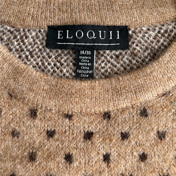 Eloquii Fair Isle Sweater Dress | Size 14/16 | Cozy Neutral Knit - Picture 4 of 5